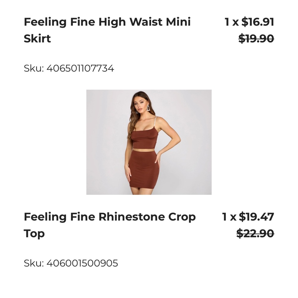 Windsor top & skirt set